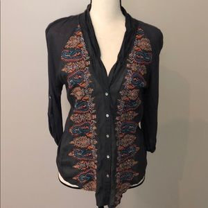 Anthropologie by Tiny embroidered button down